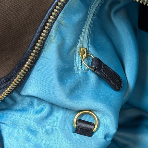 Coach Pleated Leather Handbag Black Hobo Shoulder Bag Purse - Picture 11 of 13